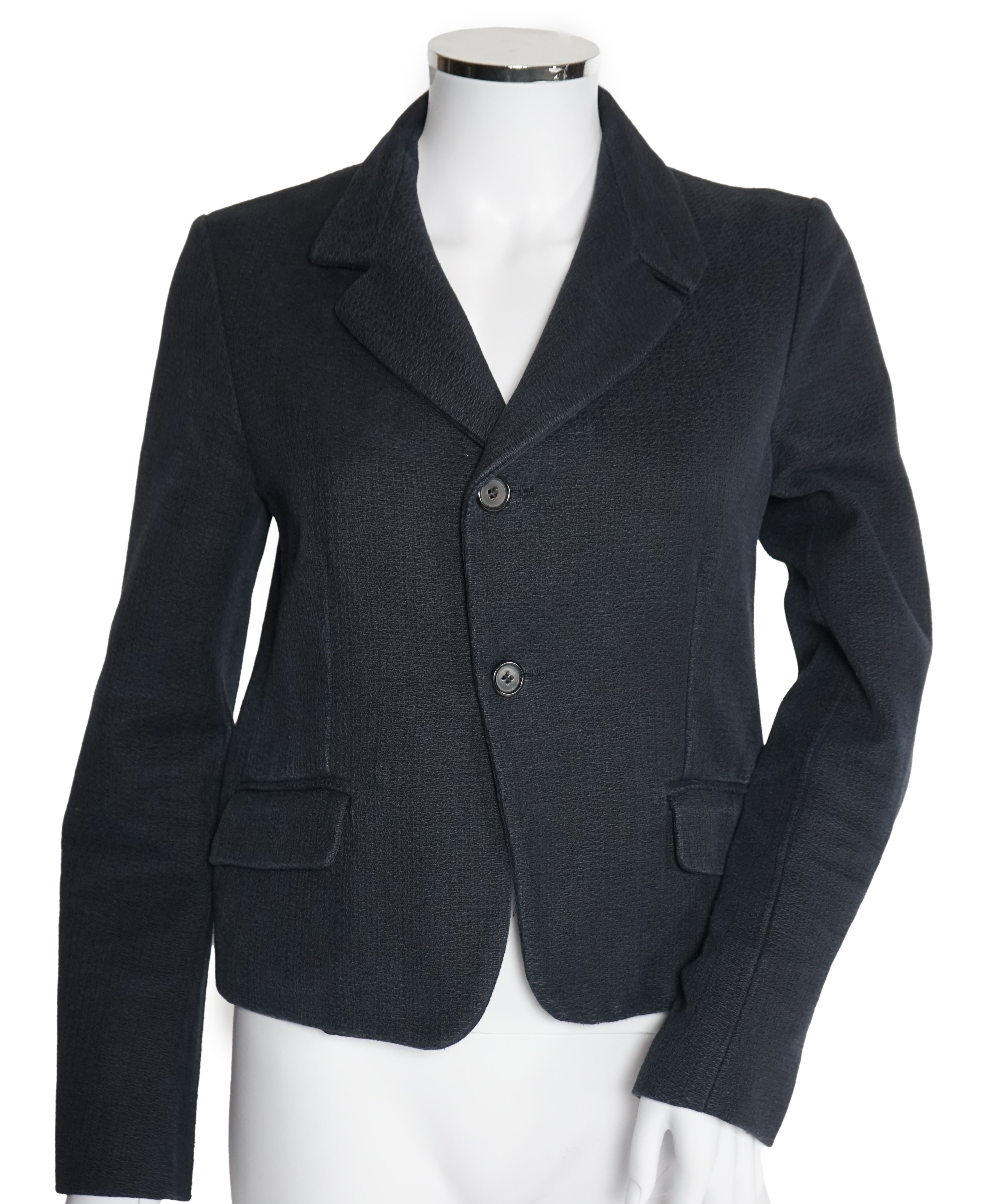 An Marni navy blue textured cotton lady's jacket, IT 36
